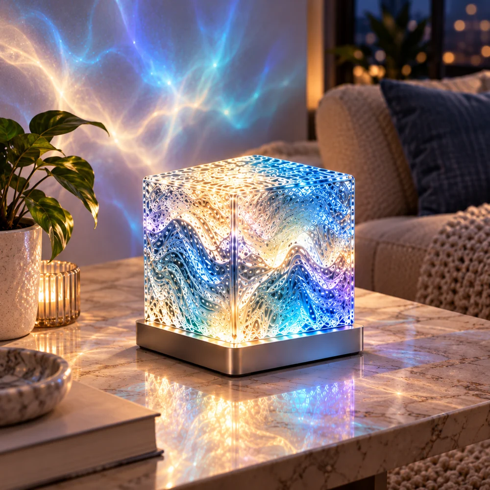 Cubo Aurora Boreal y su iluminación decorativa